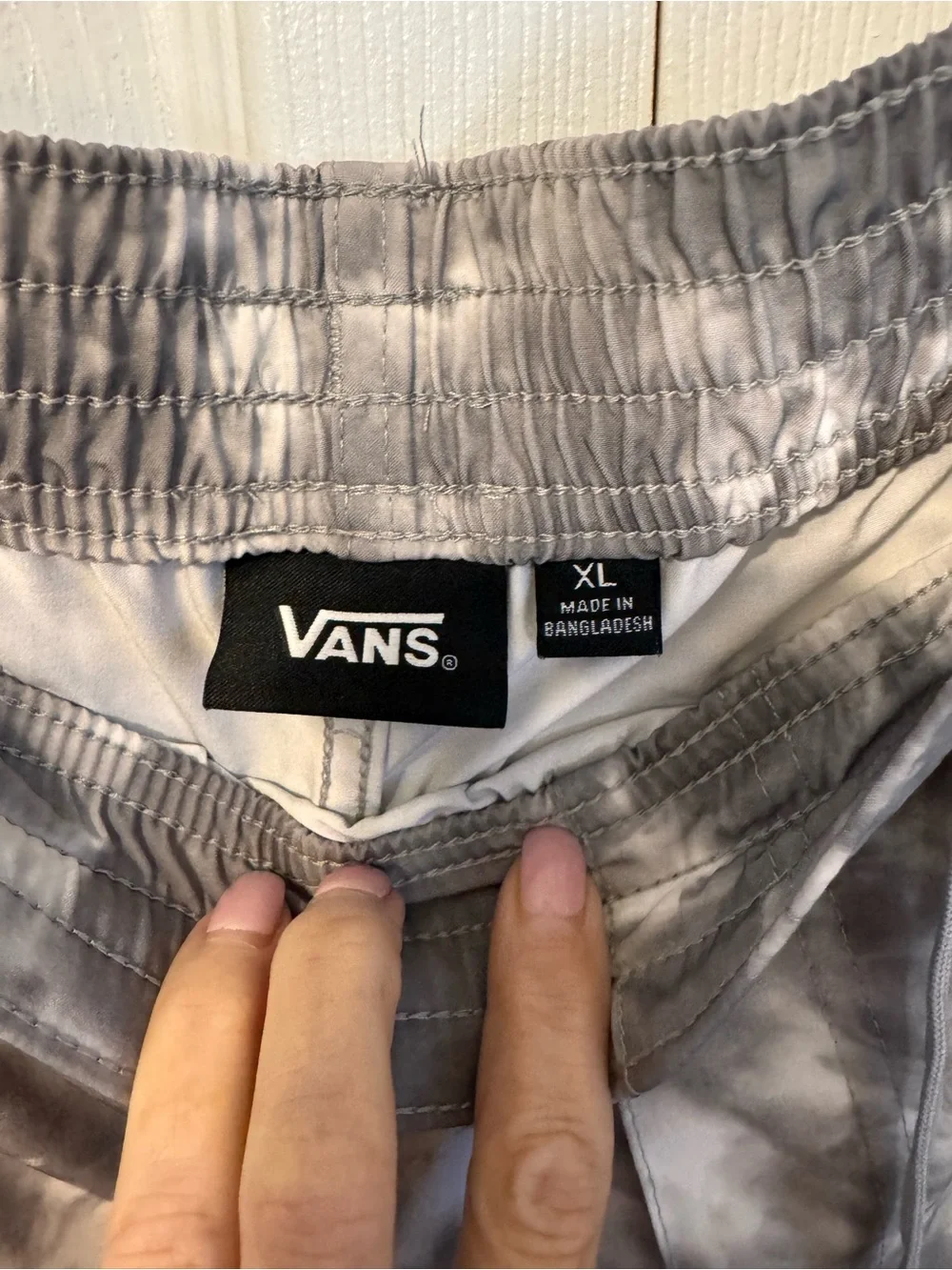 Vans Men’s Gray & White Tie-Dye Swim/Day Shorts Size XL